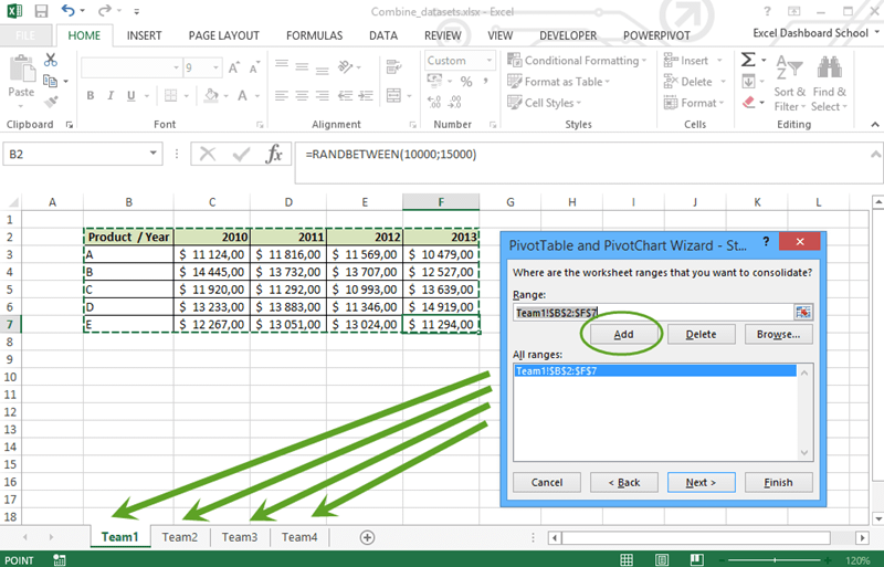 How To Combine More Than One Pivot Table In Excel Sheets Into 