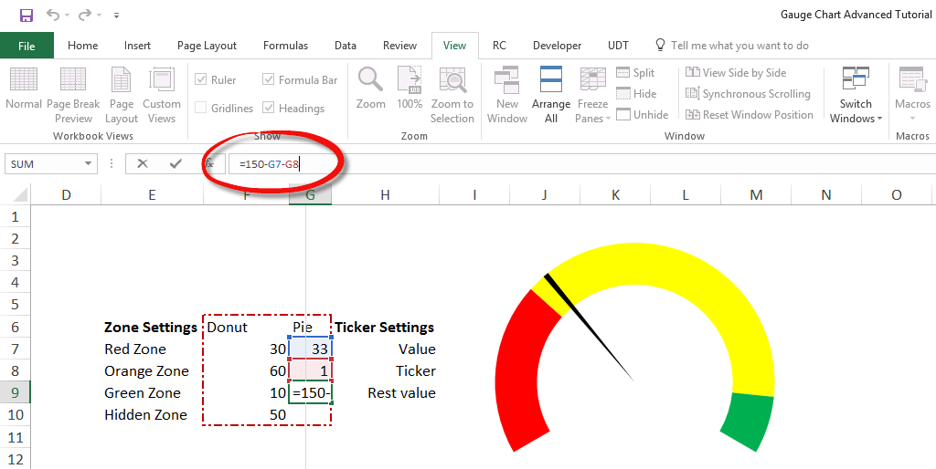 How To Create A Gauge Chart In Excel 2016