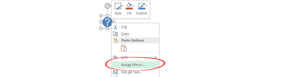assign macro to button