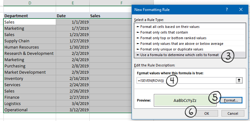 how to highlight every other row in Excel