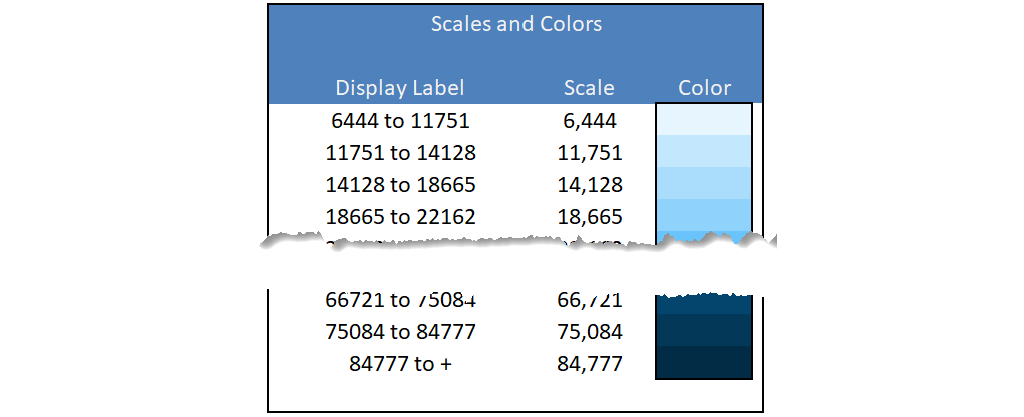 map chart colors for template