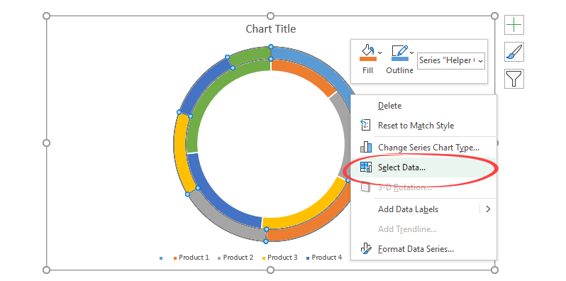 Select data for radial bar chart