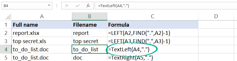 The TextLeft and TextRight function