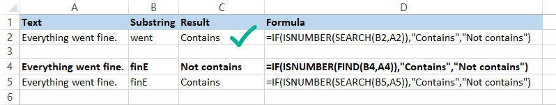 cell contains specific text formula example