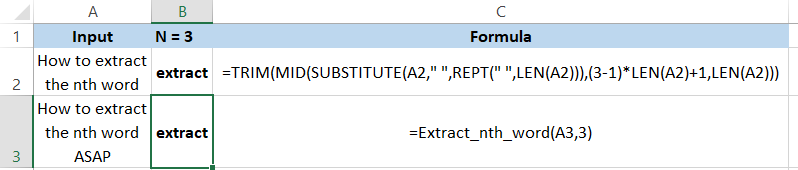 extract words using user defined function