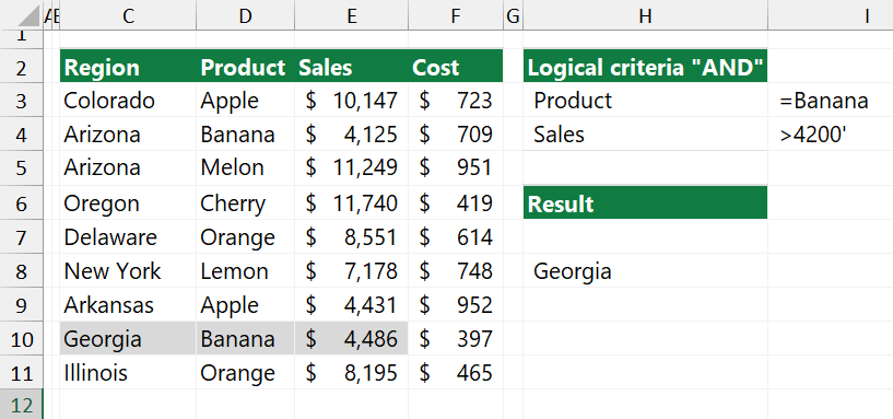 XLOOKUP with logical criteria