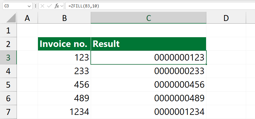 Steps to Add Leading Zeros in front of a number