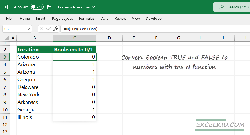 Convert-TRUE-and-FALSE-to-numbers-with-the-N-function