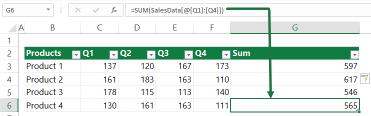 Excel-will-calculate-each-row-individually