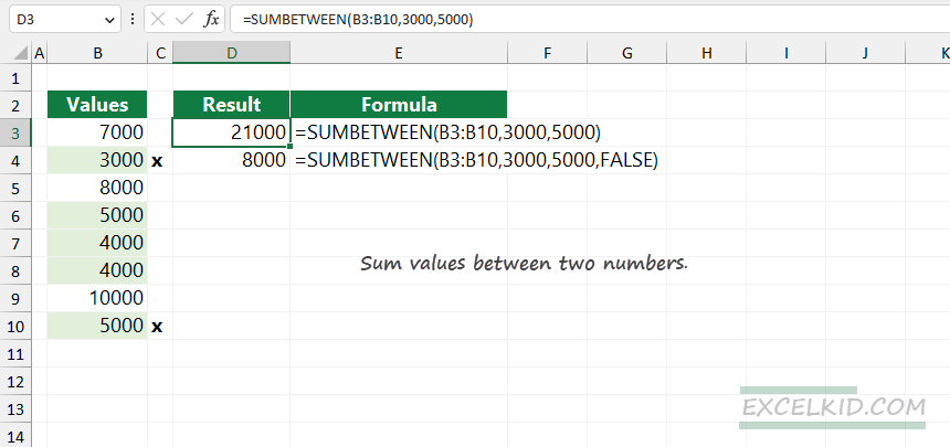 SUM-IF-BETWEEN-two-numbers