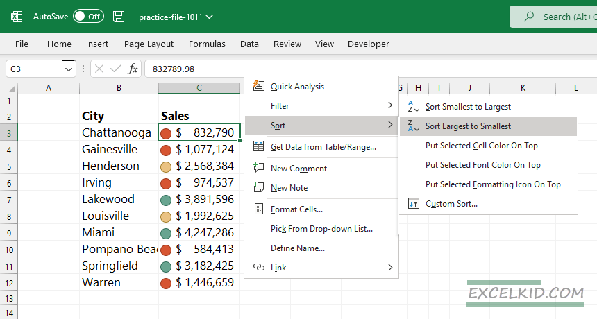 Sort-a-Conditionally-Formatted-Range-based-on-colors