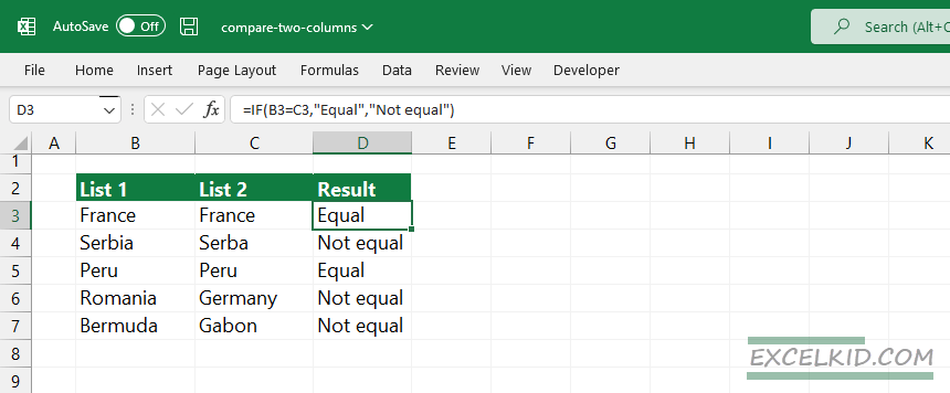 Use-the-IF-function-to-compare-two-columns-row-by-row