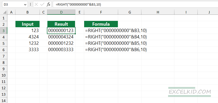 How to Add Leading Zeros in Excel - Formula Guide