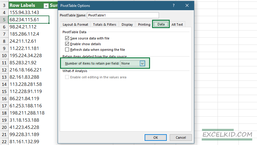 clear-cache-excel-pivot-table