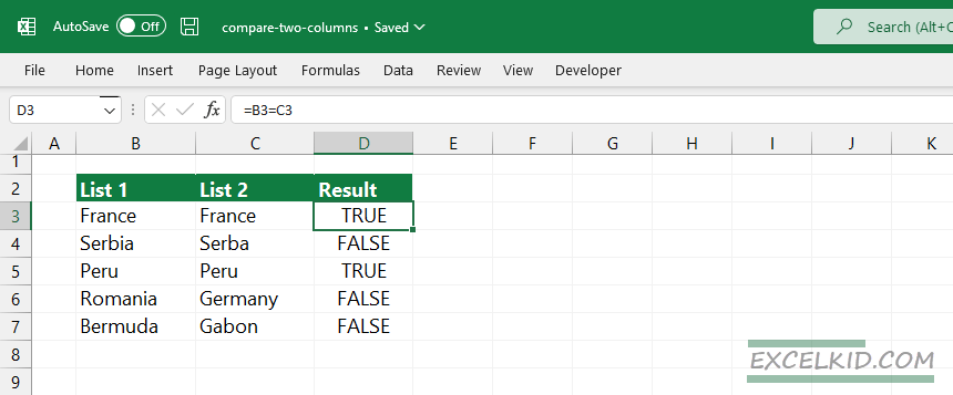 compare-two-columns-in-excel-using-the-equal-sign