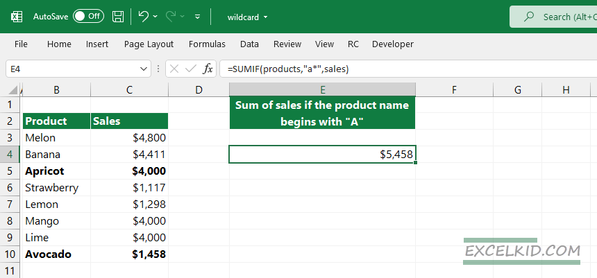 excel-wildcard