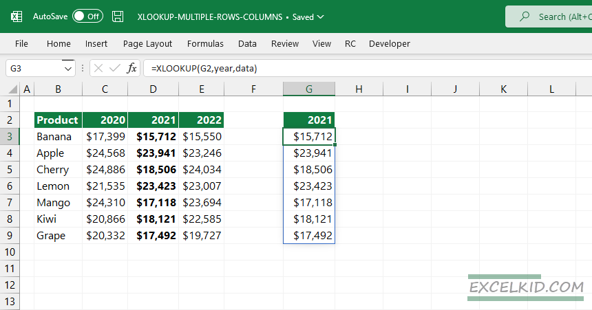 horizontal-lookup-spill-result