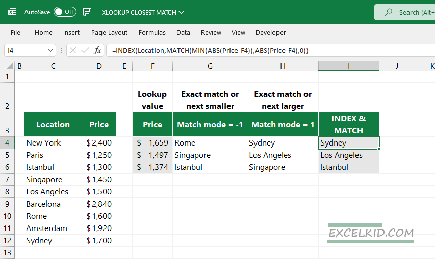 index-match-solution