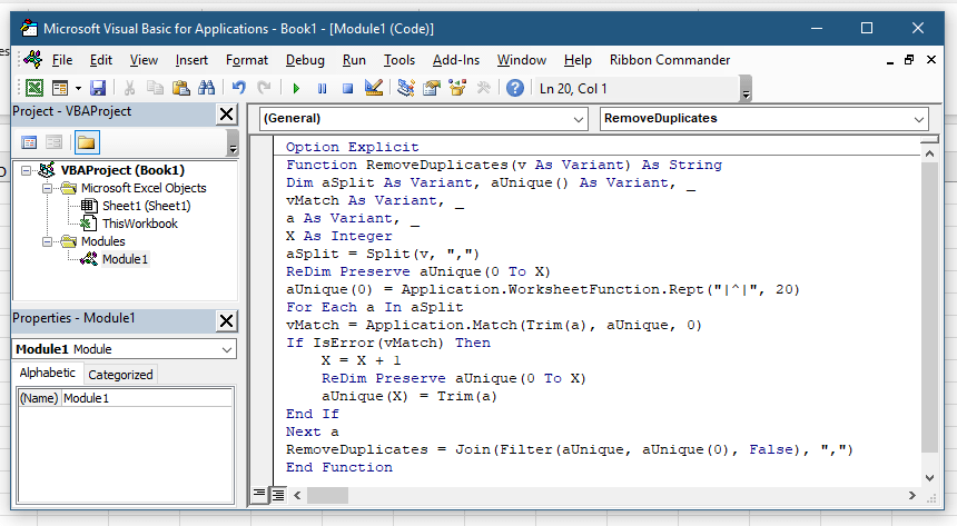 insert a UDF function into Excel