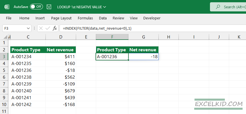 lookup-first-negative-value-using-INDEX-and-FILTER