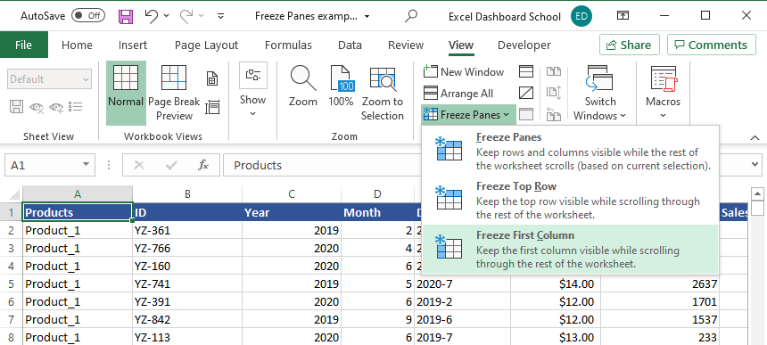 select-freeze-first-column-option