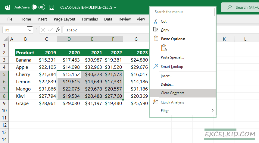 select-the-Clear-contents-option-from-the-list-to-clear-multiple-cells