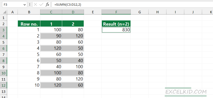 sum-every-nth-row-contain-multiple-values