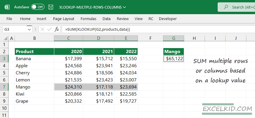 sum-multiple-rows-or-columns-using-xlookup