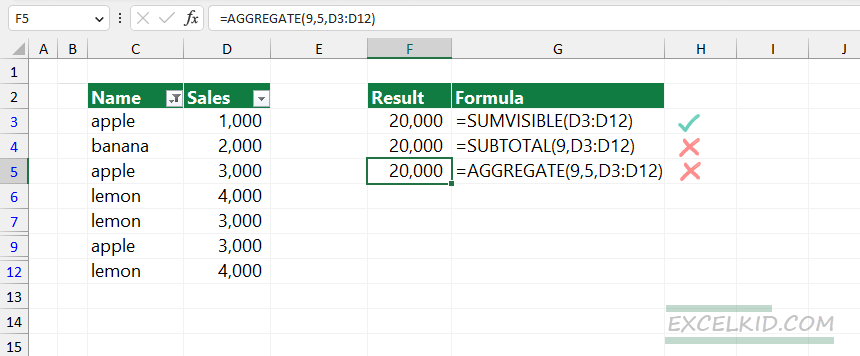 three-functions-to-sum-visible-rows-in-Excel