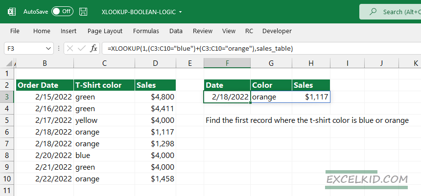 XLOOKUP with boolean or logic - Excel Bootcamp