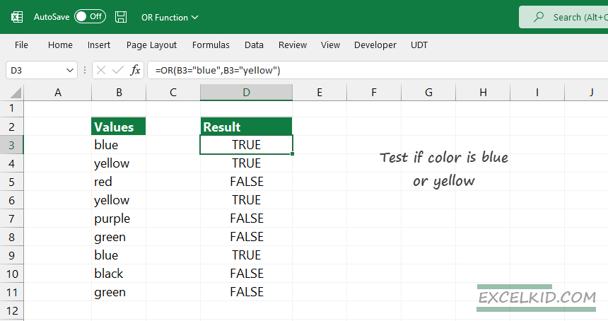 Excel-OR-function