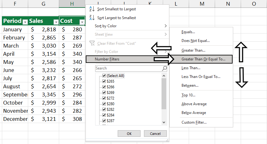 Selecting-menu-items-using-arrow-keys