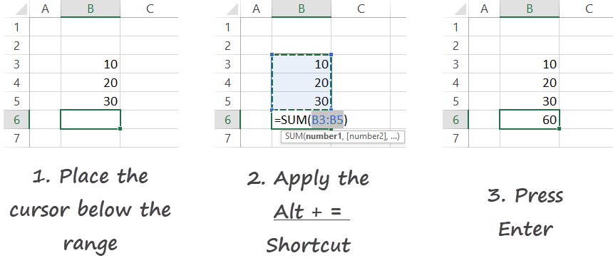 excel-sum-shortcut-column