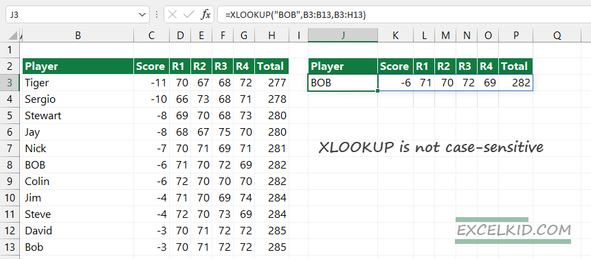 XLOOKUP case sensitive Formula - Excel Bootcamp