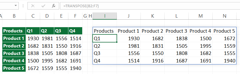 spill-excel-transpose-office-365