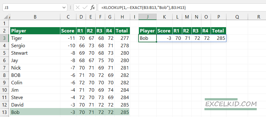 xlookup-case-sensitive-result-example