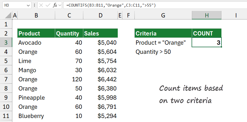 Count if two criteria match