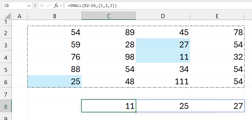 How to sum bottom n values in Excel