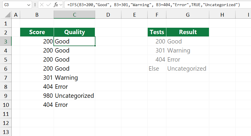 How to use the IFS function in Excel - Excel Bootcamp