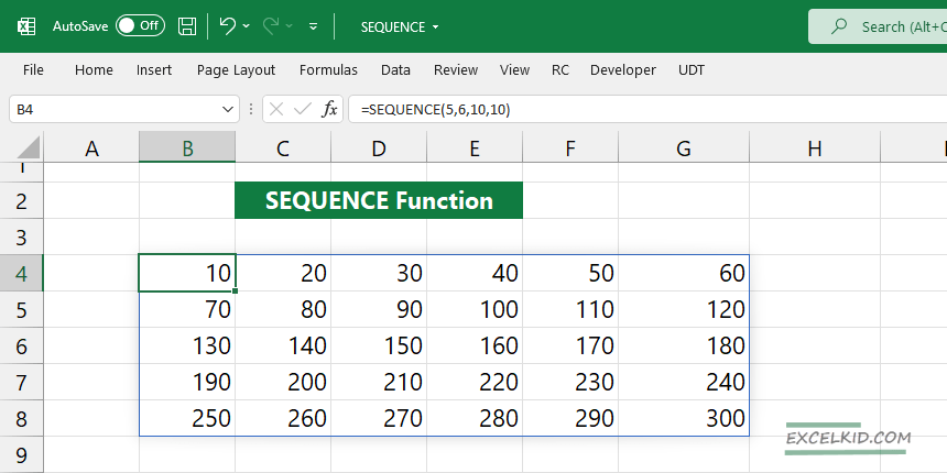 excel-sequence-function