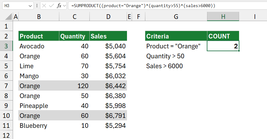 multiple criteria match